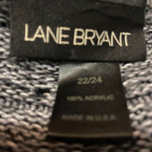 Lane Bryant Black/Gray Knit sweater dolman sleeves & wide waist band, size 22/24 - Picture 3 of 3